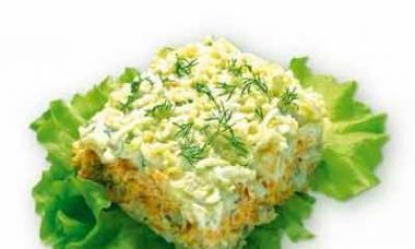 Hake salad with mushrooms - healthy recipes